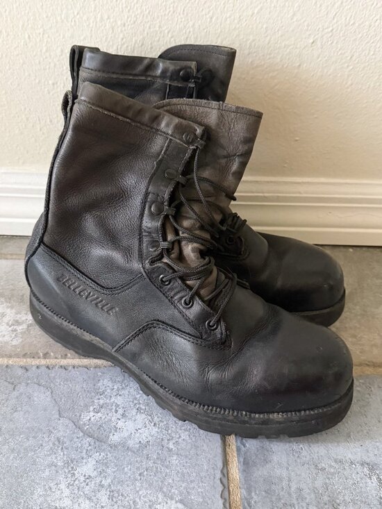 Belleville Combat Boots Mens 10.5 Wide Black Leather Tactical Vibram USA main image 7